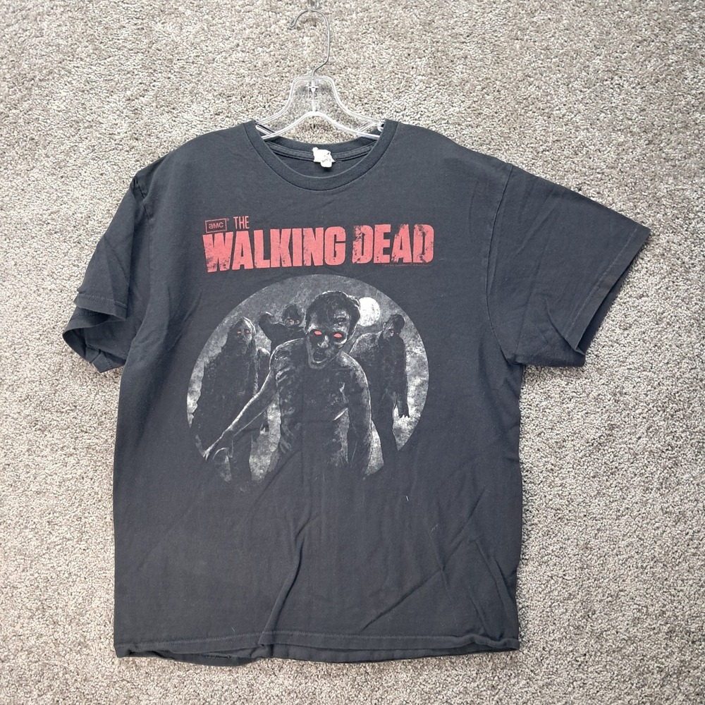 AMC The Walking Dead Mens Black Graphic T-Shirt Delta Pro Weight Large 6837